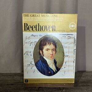 Vintage Beethoven Music Study Book Gold and Blue Accents